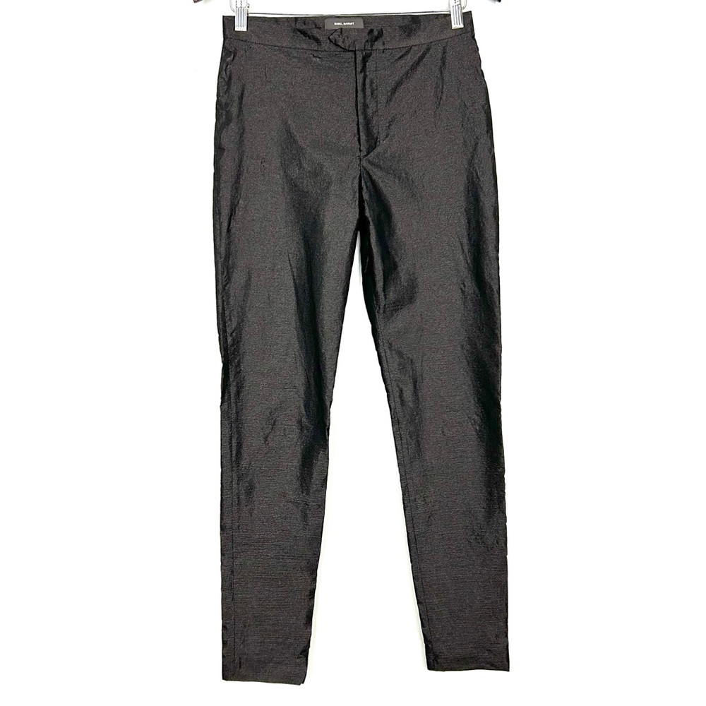 Isabel Marant Tapered Trousers Women’s Size 8 Textured Shine Slim Designer Brown